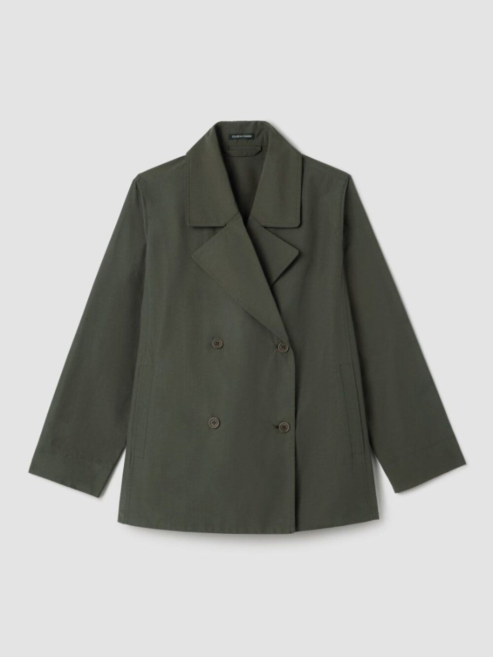Eileen Fisher NWT s. L Light Cotton Nylon Short Trench Coat